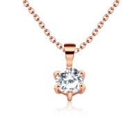 Rose Gold Plated CZ Motive 925 Silver Necklace SPE-972-RO-GP